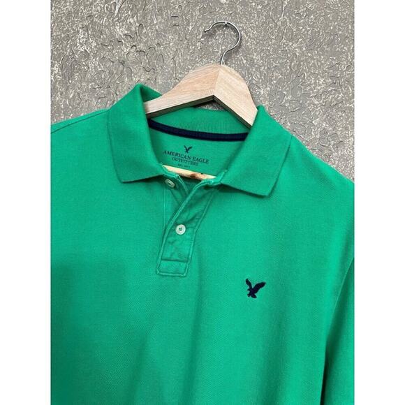 American Eagle Men's Green Polo Shirt Large - Picture 3 of 6